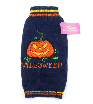 Halloween Pumpkin Sweater Dog Clothes