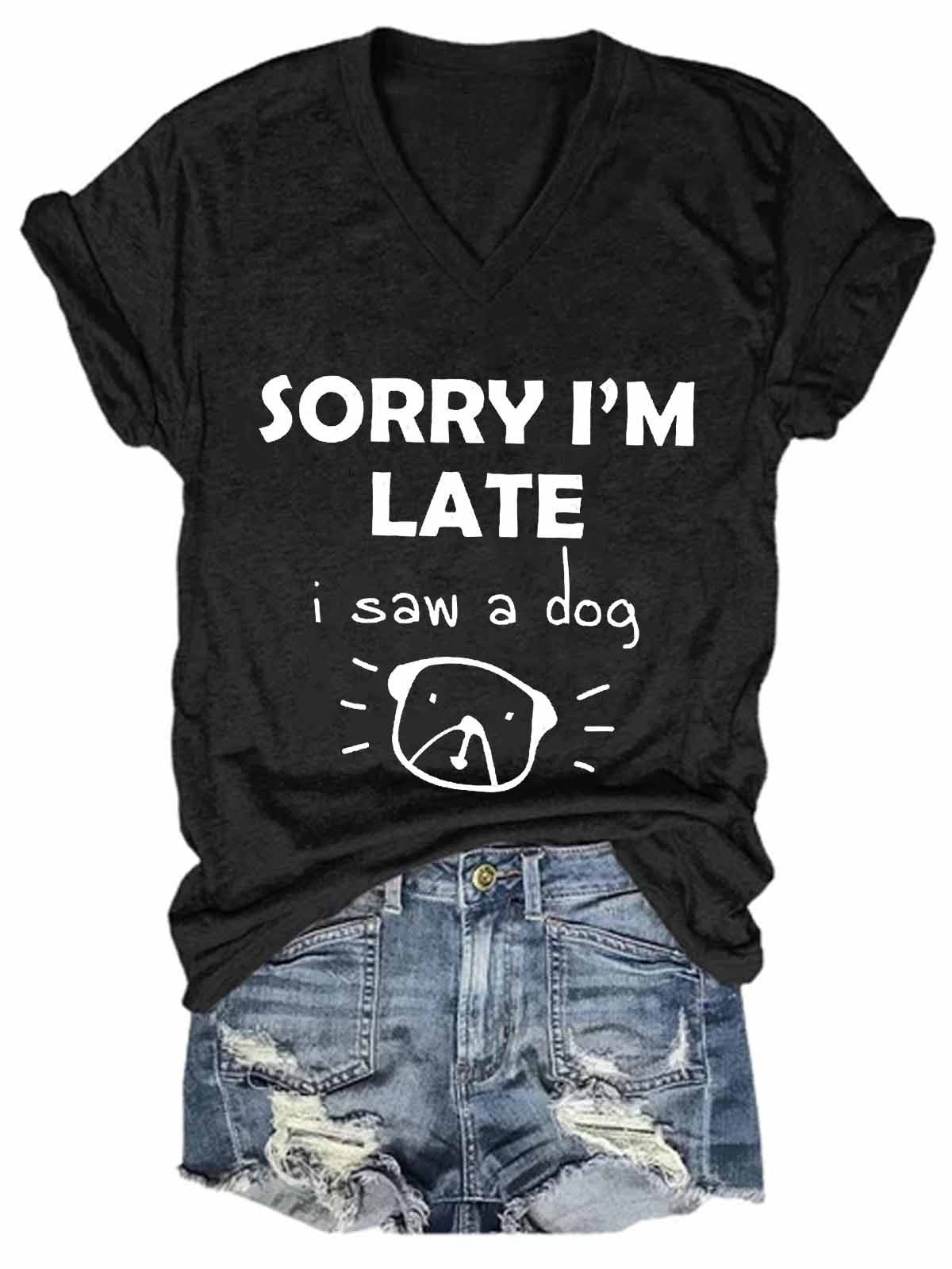 Women's Dog Statement V-Neck Tee