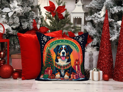 Bernese Mountain Dog Christmas Throw Pillow