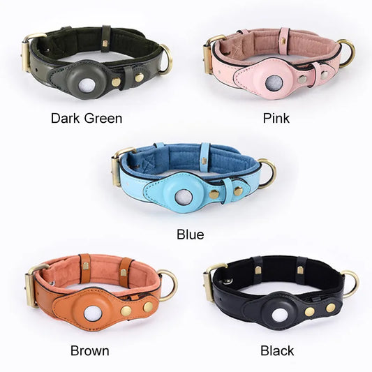 Leather Anti-Lost Dog Collar