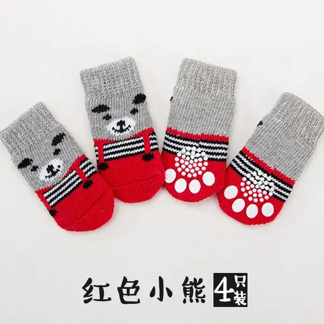 Cute Anti-Slip Dog Socks Set