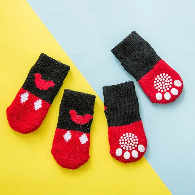 Cute Anti-Slip Dog Socks Set