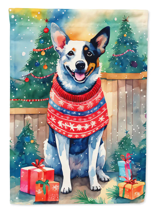 Australian Cattle Dog Christmas House Flag