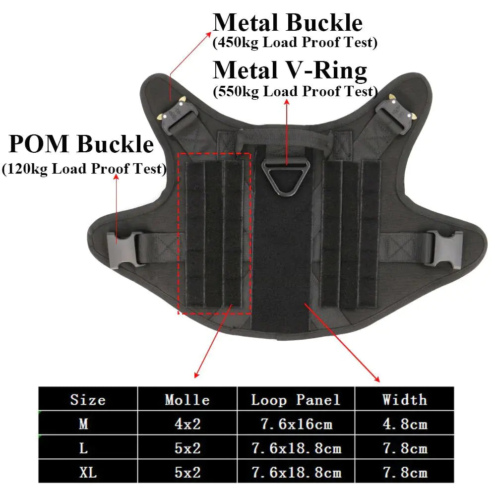 Metal Buckle Tactical Dog Harness