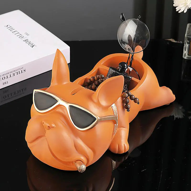 Bulldog Dog Object Holder